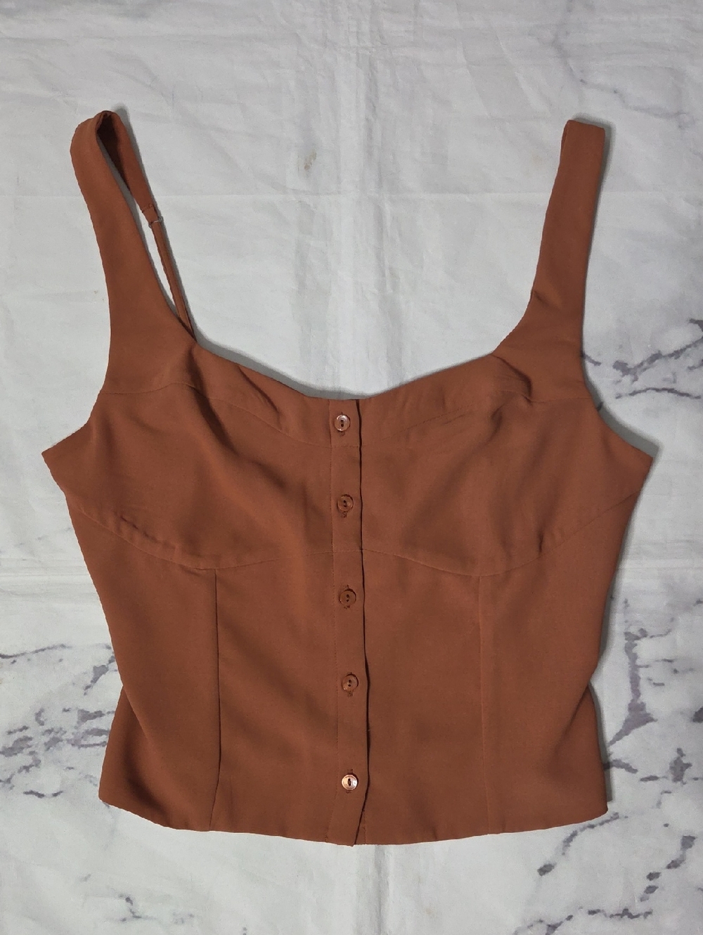 Abercrombie & Fitch Rust Button Front Tank - Picture 1 of 6